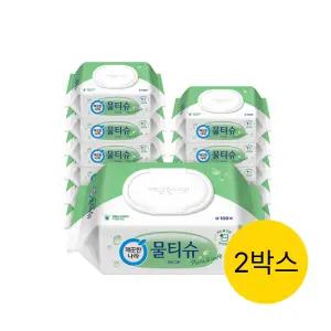 깨끗한나라 퓨어그린 물티슈, 캡형, 100매, 12입, 2박스