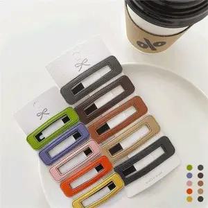 [다잇템]여자 똑딱핀 색상 사각 컨템포러리 헤어 세트_P340324095