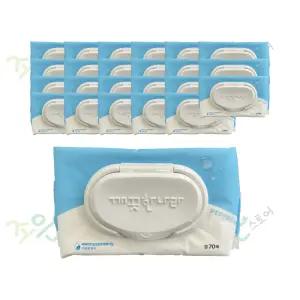 깨끗한나라 페퍼민트 블루 물티슈 캡형 70매 24개