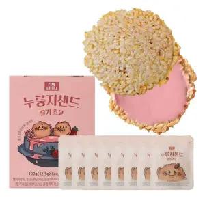 더밀 L8W6M1G1 누룽지샌드 현미스낵 딸기초코 1박스 8봉