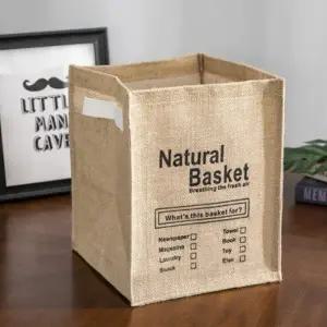 린넨 정리 사각 바구니(네츄럴 바스켓) G