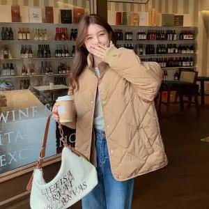 여사친 투피스 블루종 점퍼 패딩다운 루즈핏 아가일 자켓 패딩 원픽1