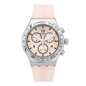 [스와치] 남성 ESSENTIALS POPPINGLY PINK 우레탄 손목 시계(YVS532)