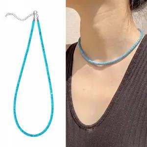 ( )여름 터키석 사계절 연장체인 원석 목걸이 패션 선물