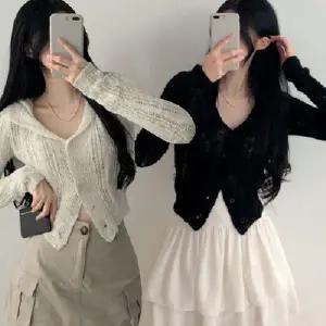 시스루 가디건 시원한 여름 크롭기장 아우터