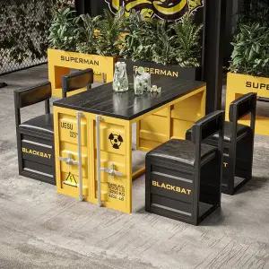 컨테이너 스툴 테이블 인테리어 복고풍 세트 의자