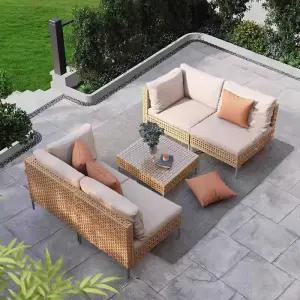 야외 라탄 소파 루프탑 카페 정원 테라스