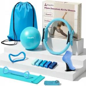 엘라라핏 홈 필라테스 링 및 볼 세트 5가지 저항 밴드 포함 여성용 13인치 매직 서클 운동 시작 키트
