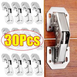 1-30개 힌지 숨김형 찬장 문 스테인리스 스틸 도어 무타공 설치 (찬장 나무 상자용)