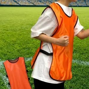 ( )1벌 주황 남녀공용 측면 고무줄 팀 나누는 컬러 팀 조끼 유니폼 축구 풋살 상의 단체