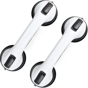 욕조와 샤워용 그랩 바 샤워 핸들 2팩 12인치 강력 흡입 의자용 안전 시니어 블랙 화이트용 욕실