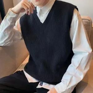 남성 V넥 조끼 남친룩 베스트 레이어드 루즈핏 니트