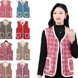 조끼 꽃무늬 겨울 기모 중년 누빔 베스트 패딩 [PP112]