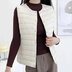 오리털 패딩 여성니트베스트 여성가을베스트 덕다운 가벼운 여성조끼 겨울