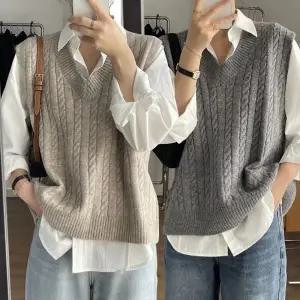 캐주얼 베스트 조끼 데일리베스트 패턴 귀여운 패션베스트 브이넥 여성