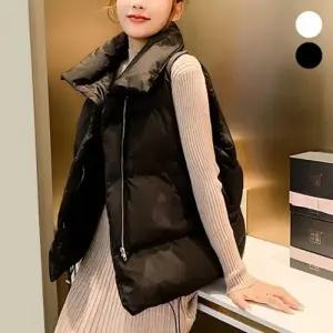 하이넥 러블리 여자조끼 오버핏 여성베스트 여성가을베스트 패딩