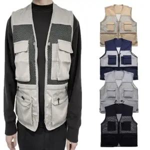 조끼 포켓 작업 통풍 망사 낚시조끼 남자 메쉬 여름