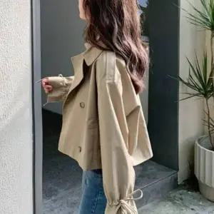 더블 여성자켓 세련된 단정한 디자인 숏트렌치