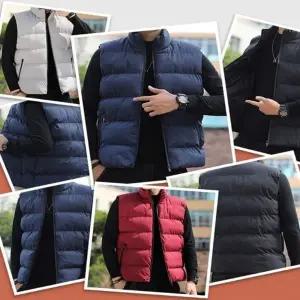 베스트 가벼운 조끼 하이넥 경량 레이어드 남자 패딩