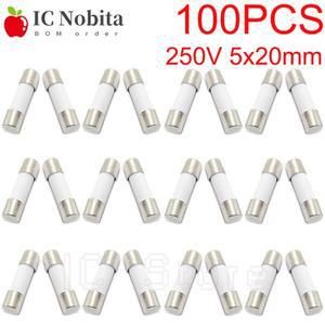 100PCS  블로우 튜브 퓨즈 250V 5mm x 20mm 세라믹 0.5A 1A 2A 3A 4A 5A 6A 7A 8A 5x20