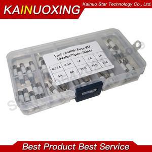 저속 블로우 세라믹 퓨즈 키트, 보호 보험 튜브 세트, 박스 내 5x20mm, T 1A, 2A, 3.15A, 4A, 5A, 6A, 8A,
