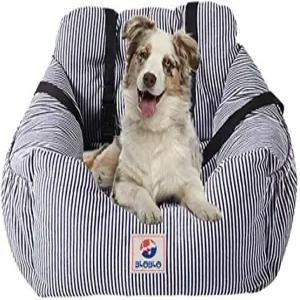 블로블로 개 카시트 반려동물 부스터 시트 여행용 안전견 침대 수납 포켓 포함