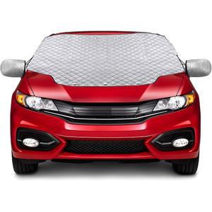 진텐코 자동차 윈드실드 스노우 커버, 마그네틱 엣지가 있는 프로스트 스 윈드스크린 사이드 미러가 4겹 두께의 프로텍터 SUV CRV 트럭에 사용하기 쉬운 커버 (대형)