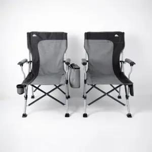 Ablazer 2팩 캠핑 의자 컵 홀더 및 쿨러 백이 있는 350LBS 잔디 지원 야외 낚시 RV 여행용 접이식