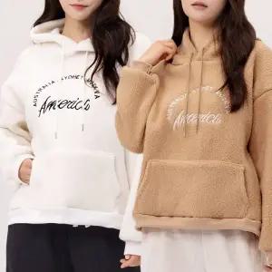 여성 기모 후드티 오버핏 양기모 티셔츠