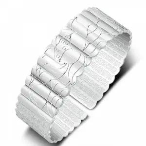 ( )부처님 각인 실버 불경 팔찌 정통 불교 S999 연꽃 은도금