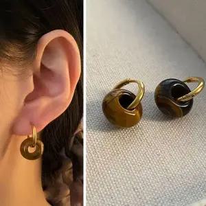 티타늄스틸 아벤츄린 타이거아이 호안석 은침 링 연옥