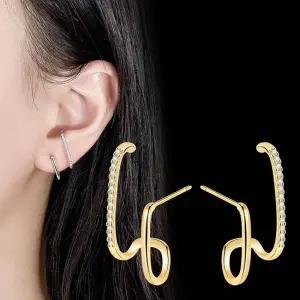 스터드 심플 골드 귀찌 기하학적 실버 귀걸이 패셔너블