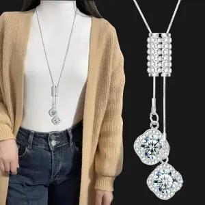 길이조절 긴 롱 모던 목걸이 특AAA 지르코니아