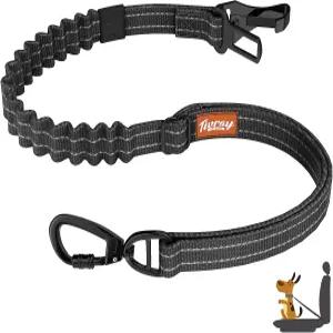 티브레이 도그 안전벨트 카 번지 버클 및 후크 래치가 있는 반려동물용 하네스 안전 끈 차량 조절 가능한