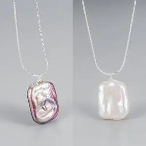 S925 흑진주 백진주 납짝  담수진수 박스포함 목걸이 자연주의