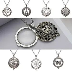 실버 돋보기 7종 배꽃 실버 코끼리 나비 노인 앤틱 목걸이