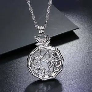 ( )대나무 이중 돋보기 실버 화려한 스윙 휴대용 목걸이 롱