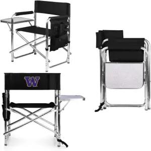 피크닉 타임 NCAA 워싱턴 허스키 스포츠 의자(사이드 테이블 포함) - 비치 체어 캠프