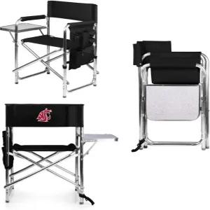 피크닉 타임 NCAA 워싱턴 주립 쿠거스 스포츠 의자(사이드 테이블 포함) - 비치 체어 캠프
