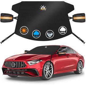 얼음과 눈을 위한 제툼 자동차 앞 유리 커버 - 600D 눈 커버, 사이드 미러 헤비 듀티, 대부분의 자동차, 트럭, SUV, 밴 및 MPV를 표준 겨울 서리 우박 보호기(70 x 50 인치)