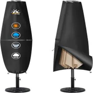 제툼 파티오 우산 커버 - 600D 방수 및 헤비 듀티 지퍼가 달린 야외 대형 파라솔 커버로 전천후 보호