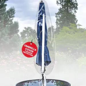 라미넷 크리스탈 클리어 튼튼한 방수 플라스틱 야외 가구 커버 - 우산 3 시즌 보호 비 눈 이물질을