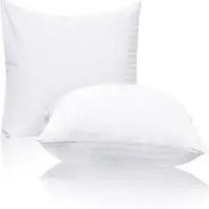 표준 사이즈 베개 보호 지퍼 2팩 이집트 코튼 사틴 스트라이프 흰색 커버 Oeko-TEX 인증