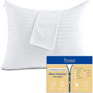 지퍼 표준 사이즈의 100 면 베개 보호대 가정 및 호텔용 흰색 케이스 머리카락 피부용 사틴 소프트 쿨링