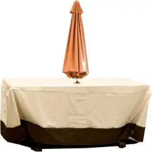 우산 구멍이 있는 파티오 테이블 의자 세트 커버 방수 야외 가구 직사각형/ 타원형 베란다 정원