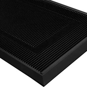 BEHERO 현관문 매트 외부 입구 36인치 x 17인치 헤비 듀티 고무 실외 확대 웰컴 먼지 포집 방수 전천후