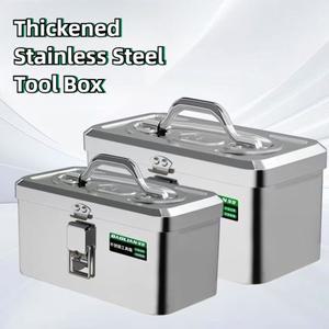 스테인레스 스틸 도구 상자 주최자 전자 자동차 정비공 케이스 두꺼운 하드웨어 보관 휴대용