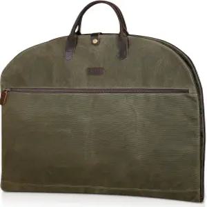 폴라레 43인치 왁스 캔버스 풀 그레인 가죽 트림 여행용 가방에 휴대 가능 방수 방진 접이식 걸이 가방