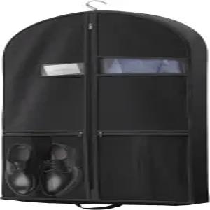 라즈박스 43인치 여행용 의류 가방 액세서리 지퍼 포켓 정장용 헤비 듀티 정장 턱시도 드레스 코트 블랙