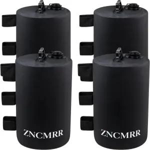 ZNCMRR 캐노피 워터 웨이트 백 4팩 88파운드 텐트 세트 가제보 팝업 (10L 블랙)